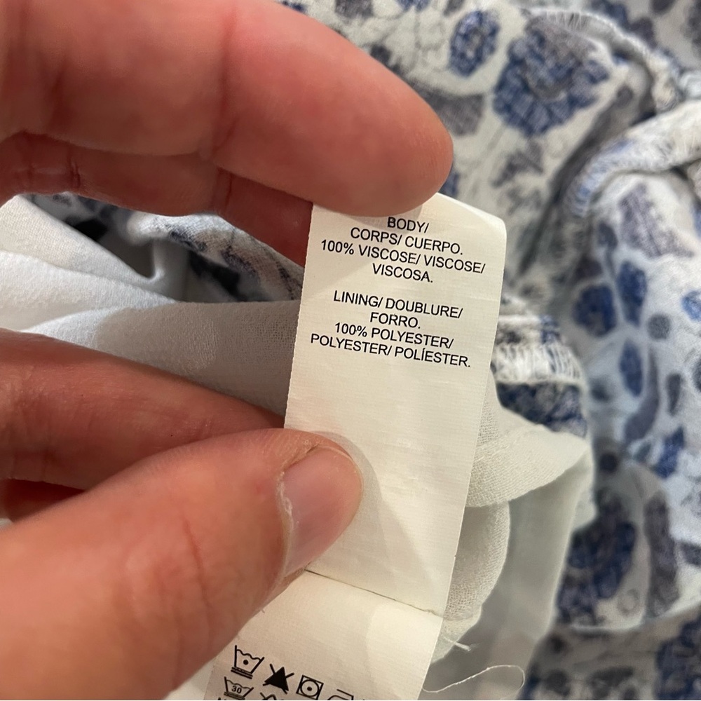 LUCKY BRAND White & Blue Floral Print Felice Midi Dress - Picture 7 of 9